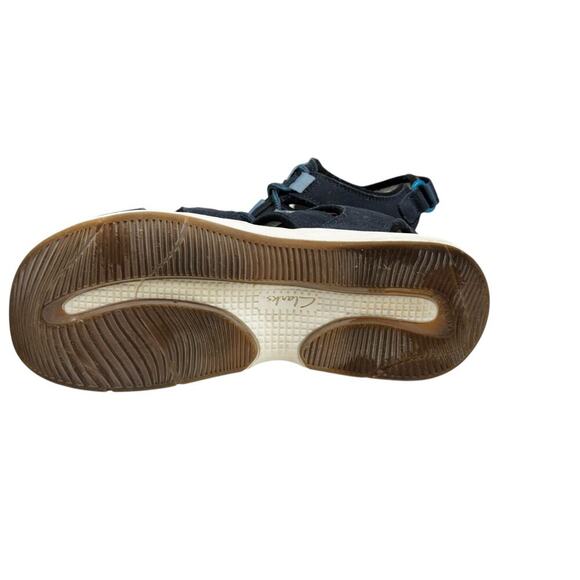 Clarks Solan Sail Fisherman Sandal Navy Combi Suede 7M - Picture 12 of 12